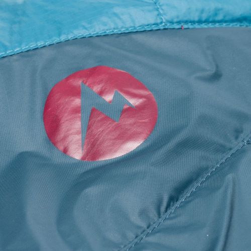 마모트 MARMOT Teton Sleeping Bag: 15F Down - Womens Late Night/Vintage Navy, Long/Right Zip