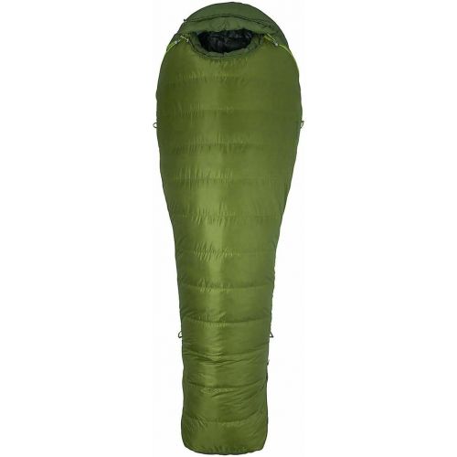 마모트 MARMOT Never Winter Sleeping Bag: 30F Down Cilantro/Tree Green, Long/Right Zip