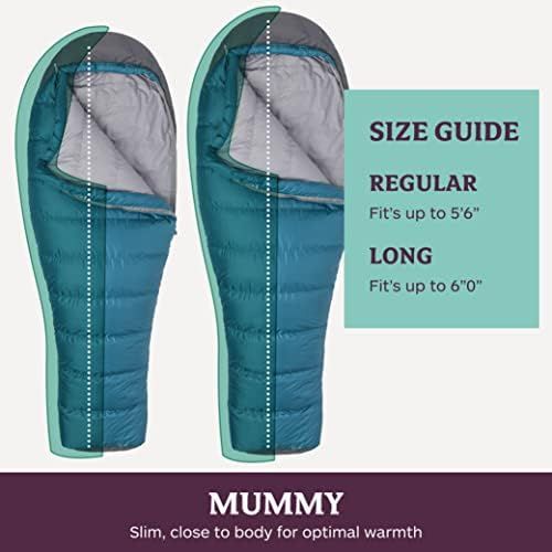 마모트 Marmot Lozen 30 Long Womens Lightweight Sleeping Bag, 30-Degree Rating, Late Night/Steel Onyx