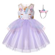 Marosoniy Baby Girls Unicorn Costume Dress Pageant Princess Party Dress Flower Evening Gowns Tutu Dress