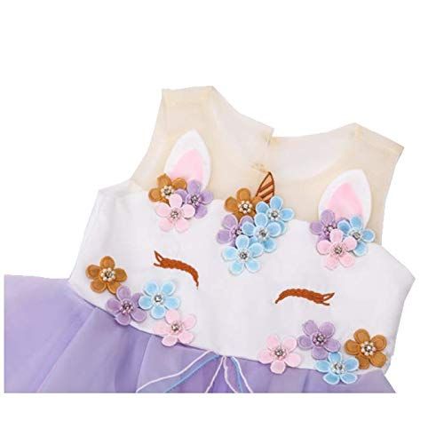  Marosoniy Baby Girls Unicorn Costume Dress Pageant Princess Party Dress Flower Evening Gowns Tutu Dress