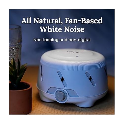  Yogasleep Dohm UNO White Noise Sound Machine (White) With Real Fan Inside for Non-Looping White Noise, For Travel, Office Privacy, Meditation, Sleep Aid For Adults & Baby, Registry Gift