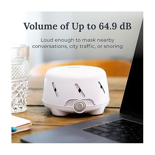  Yogasleep Dohm UNO White Noise Sound Machine (White) With Real Fan Inside for Non-Looping White Noise, For Travel, Office Privacy, Meditation, Sleep Aid For Adults & Baby, Registry Gift