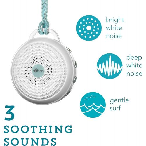  Marpac Rohm Portable White Noise Machine for Travel | 3 Soothing, Natural Sounds with Volume Control | Compact Sleep Therapy for Adults & Baby | USB Rechargeable | Lanyard for Easy