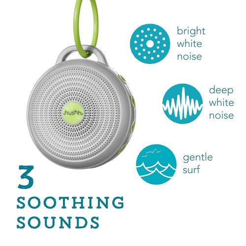  Marpac Hushh Portable White Noise Machine for Baby | 3 Soothing, Natural Sounds with Volume Control | Compact for On-the-Go Use & Travel | USB Rechargeable | Baby-Safe Clip & Child