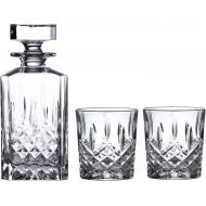 [아마존베스트]Marquis by Waterford Markham 11 Ounce Double Old Fashioned Glasses Pair and Square Decanter Set, Unleaded Crystal