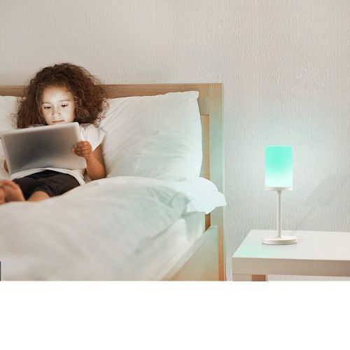  Marrado Bluetooth Speakers + Bedside Lamp, Night Light, Smart Touch Control Table Lamp for Bedroom Living Room, Portable Rechargeable LED Desk Lamp, Dimmable Warm White & Color Cha