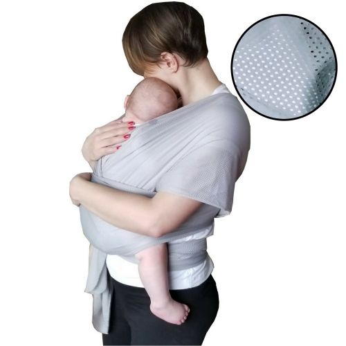  Mars & Stars baby The Breezy Wrap | Quick-Dry Cotton-mesh Baby Carrier | Cool, Breezy, Sweat-Free Baby-Wearing Adventures | Strong and Sturdy but Light and Minimal  5-35lbs | Supports Charity | (Si