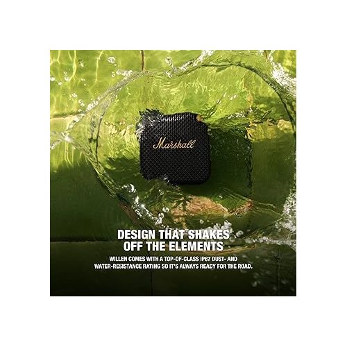 마샬 Marshall Willen Portable Bluetooth Speaker - Black & Brass