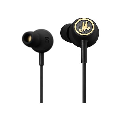 마샬 Marshall Mode EQ Wired in-Ear Headphones - Black and Brass