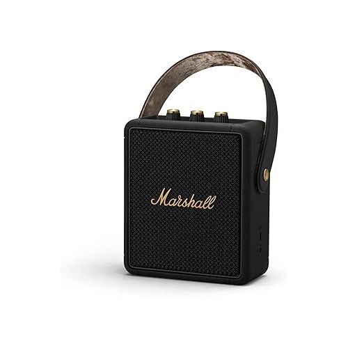 마샬 Marshall Stockwell II Portable Bluetooth Speaker, Black and Brass