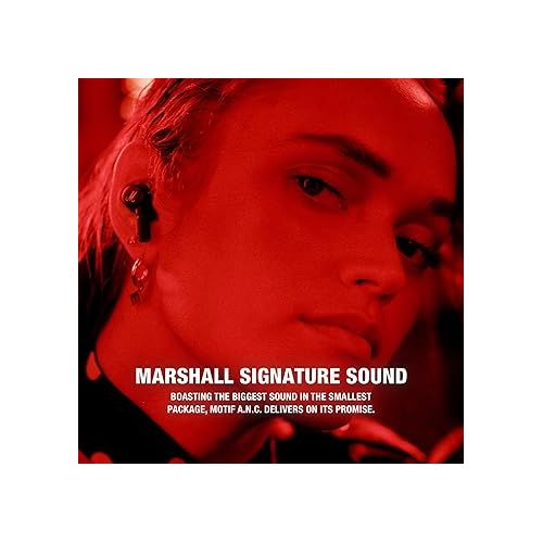 마샬 Marshall Motif True Wireless Noise Canceling Headphones, Black