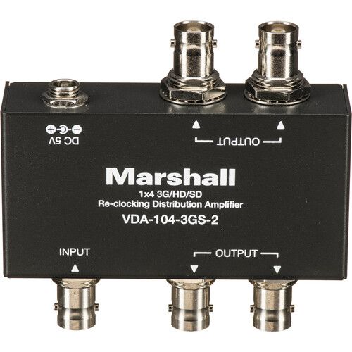 마샬 Marshall Electronics VDA-104-3GS-2 1x4 3G/HD/SD-SDI Reclocking Distribution Amplifier