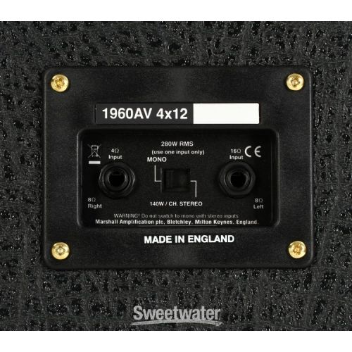 마샬 Marshall 1960AV 280-watt 4 x 12-inch Angled Extension Cabinet