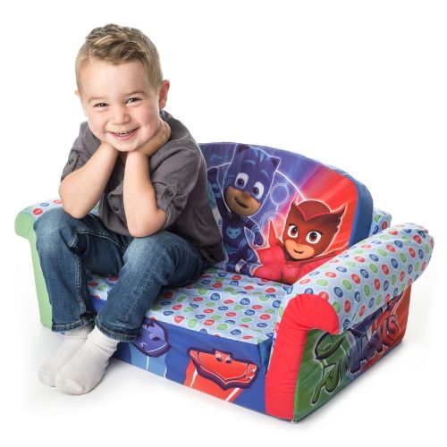  Marshmallow Furniture - Childrens 2 in 1 Flip Open Foam Sofa, PJ Masks Flip Open Sofa