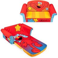 Marshmallow Furniture, Children's 2-in-1 Flip Open Foam Sofa, Sesame Street’S Elmo, by Spin Master, Multicolor