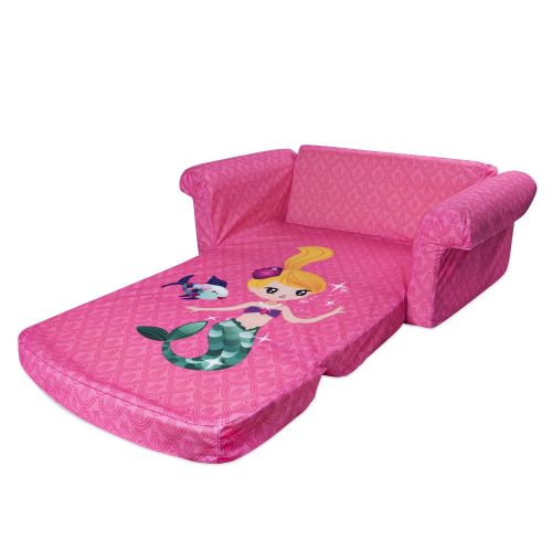  Marshmallow Furniture - Childrens 2 in 1 Mermaid Flip Open Foam Sofa