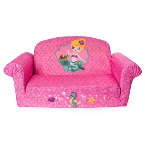  Marshmallow Furniture - Childrens 2 in 1 Mermaid Flip Open Foam Sofa