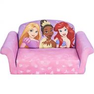 Marshmallow Furniture, Childrens 2 in 1 Flip Open Foam Compressed Sofa, Disney Princesses