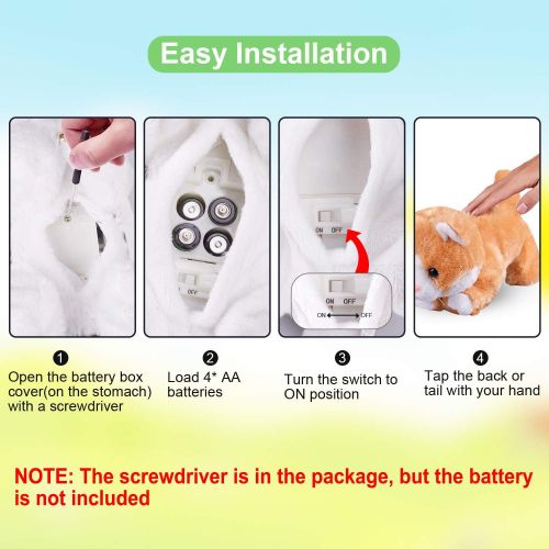  [아마존베스트]Marsjoy Yellow Robot Cat Plush Cat Stuffed Animal Interactive Cat , Meow Kitten Touch Control, Electronic Cat Pet, Robotic Cat Cat Kitty Toy, Animated Toy Cats for Girls Baby Kids L:12