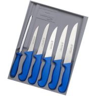 [아마존베스트]GSK Marsvogel Solingen # 100614 Slaughter Knife Set 6 Pieces Blue Butcher Knife Set Consisting of: Knife 6 Inch 7 Inch 8 Inch Beiner 5 Inch 6 Inch + Sharpening Steel