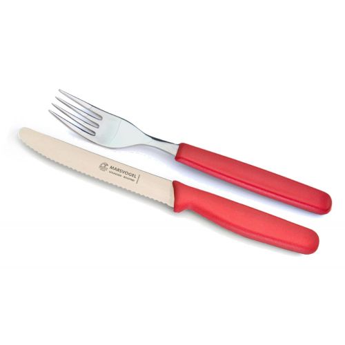  12Piece Table Cutlery Polypropylene Red Marsvogel Solingen # 180000consists of 6Table Knives + 6Forks