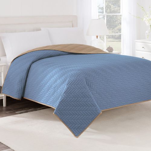  Unbranded Reversible Twin GraphiteNavy Coverlet