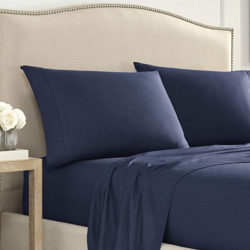  Martex 2000 Series Ultra-Soft Hemstitched Sheet Set, King, Navy