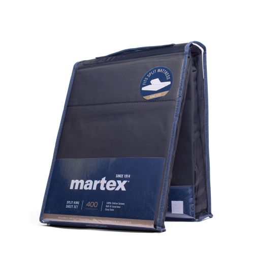  Martex Split King Sheet Set for Mattresses with Adjustable Bases, Indigo, 5 Piece