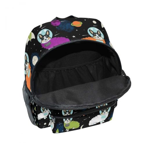  MarthNatha Cool Space Astronaut Dog Corgi Fashion Kids Printing bag Travel Children Backpack