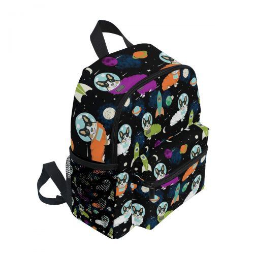  MarthNatha Cool Space Astronaut Dog Corgi Fashion Kids Printing bag Travel Children Backpack