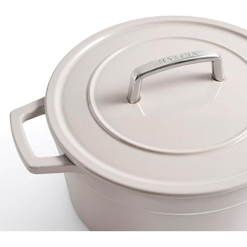  Martha by Martha Stewart 7 QT Enameled Cast Iron Dutch Oven w/Lid - Cobblestone