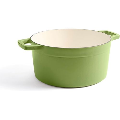  Martha by Martha Stewart 7 QT Enameled Cast Iron Dutch Oven w/Lid - Bay Leaf