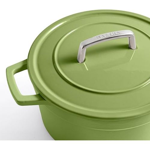  Martha by Martha Stewart 7 QT Enameled Cast Iron Dutch Oven w/Lid - Bay Leaf