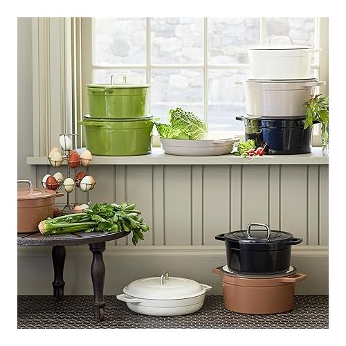  Martha by Martha Stewart 3.5 QT Enameled Cast Iron Braiser w/Lid - Cobblestone