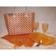 Martha Stewart Picnic For 2 Set - 14 Pieces Included With Tote