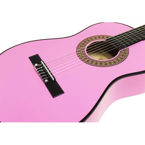  Martin Smith 6 String Classical Guitar 3/4 Size 36 inches for Children, Pink (W-560-PNK)