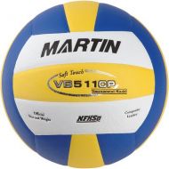 Martin Sports Soft Touch Composite Leather Official Size-NFHs Approved Volleyball, Blue/White/Yellow