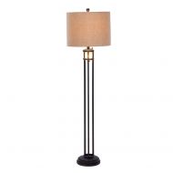 Martin Tools Martin Richard W-1537 Fangio Lightings #1537 60 inch Black Metal & Frosted Glass Floor Lamp with Nightlight Black & Frosted