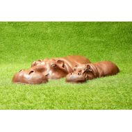 MartsArtSculptures Copper Resin Hippos X2, Garden Ornaments, Pair Of Sculptures, Gardening Decor