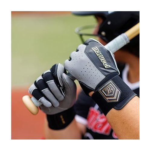  Marucci mens Modern Baseball Batting Gloves, GRAY/BLACK, ADULT SMALL US