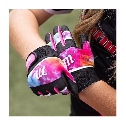  Marucci - Foxtrot T-Ball Batting Glove Black/Pink (MBGFXTR-BK/PK-YM/YL), Youth Medium/Youth Large