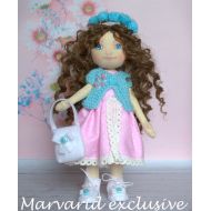 /Marvaridexclusive Rag doll Art doll Dolls handmade Textile doll Handmade doll Curl doll Gift doll My first doll Toys for girl My dolls Doll for babye