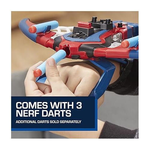 마블시리즈 Marvel Spider-Man Web Shots Spiderbolt NERF Powered Blaster Toy, Fires Darts, 3 Darts, Kids 5+ Years (Amazon Exclusive)