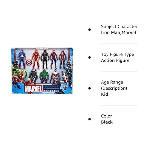 마블시리즈 Marvel Avengers Action Figures - Iron Man, Hulk, Black Panther, Captain America, Spider Man, Ant Man, War Machine & Falcon! (8)