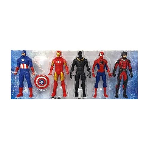 마블시리즈 Marvel Avengers Action Figures - Iron Man, Hulk, Black Panther, Captain America, Spider Man, Ant Man, War Machine & Falcon! (8)