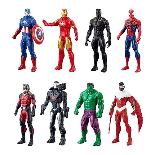 마블시리즈 Marvel Avengers Action Figures - Iron Man, Hulk, Black Panther, Captain America, Spider Man, Ant Man, War Machine & Falcon! (8)