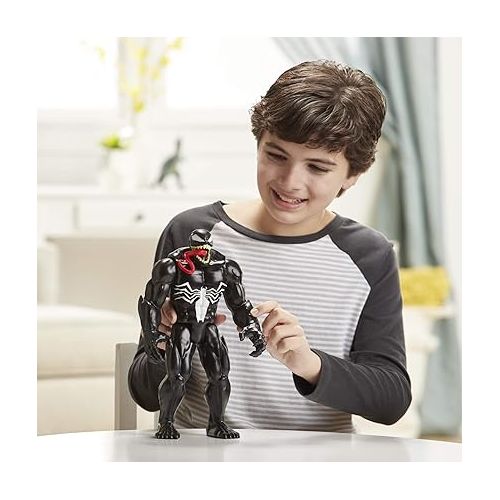 마블시리즈 Spider-Man Maximum Venom Titan Hero Venom Action Figure, Inspired by The Marvel Universe, Blast Gear-Compatible Back Port, Ages 4 and Up, Black