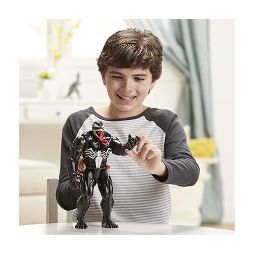 마블시리즈 Spider-Man Maximum Venom Titan Hero Venom Action Figure, Inspired by The Marvel Universe, Blast Gear-Compatible Back Port, Ages 4 and Up, Black