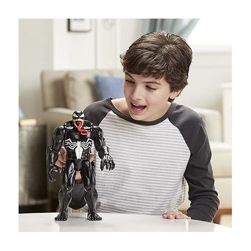 마블시리즈 Spider-Man Maximum Venom Titan Hero Venom Action Figure, Inspired by The Marvel Universe, Blast Gear-Compatible Back Port, Ages 4 and Up, Black